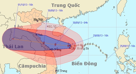 Siêu bão Wutip giật cấp 17 đang hướng vào miền Trung